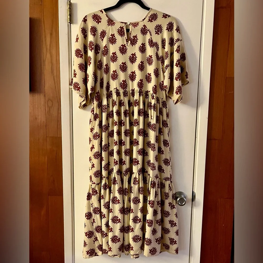 Christy Dawn Theo Dress in Brick Palmette - Picture 3 of 6